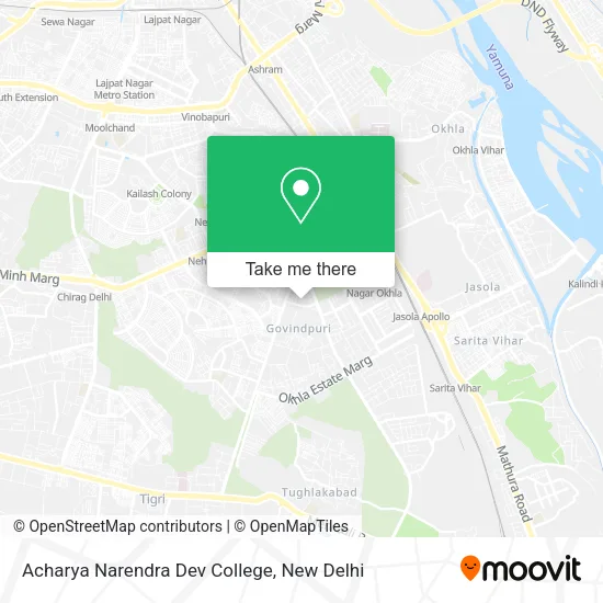 Acharya Narendra Dev College map