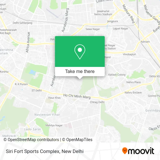 Siri Fort Sports Complex map