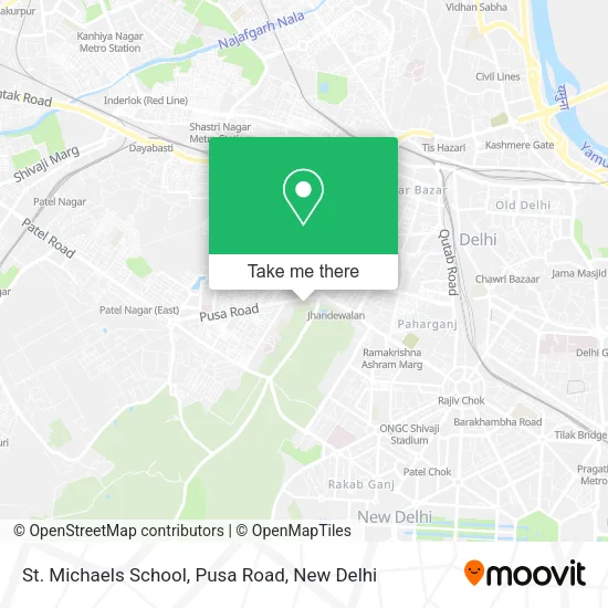 St. Michaels School, Pusa Road map