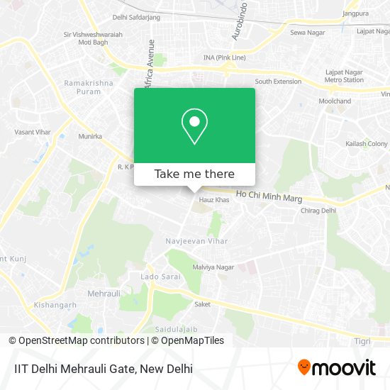 IIT Delhi Mehrauli Gate map