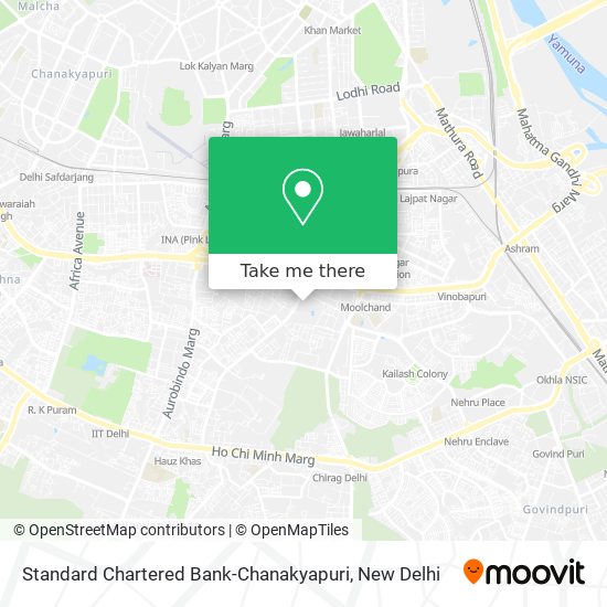 Standard Chartered Bank-Chanakyapuri map