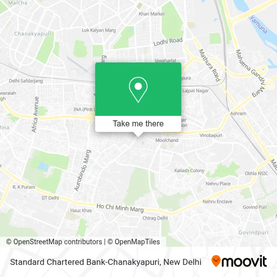 Standard Chartered Bank-Chanakyapuri map