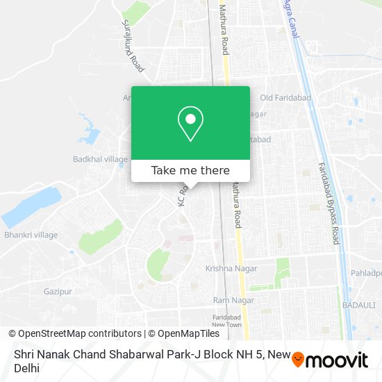 Shri Nanak Chand Shabarwal Park-J Block NH 5 map
