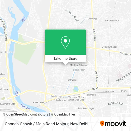 Ghonda Chowk / Main Road Mojpur map