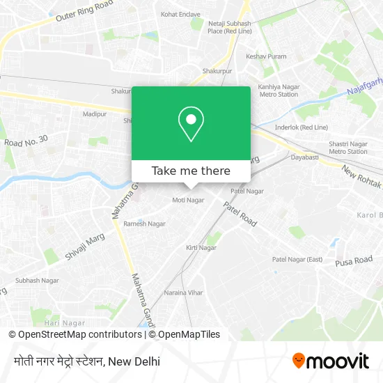 मोती नगर मेट्रो स्टेशन map