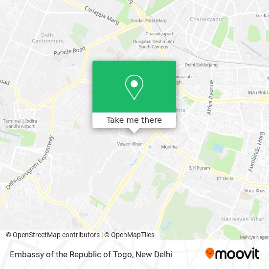 Embassy of the Republic of Togo map