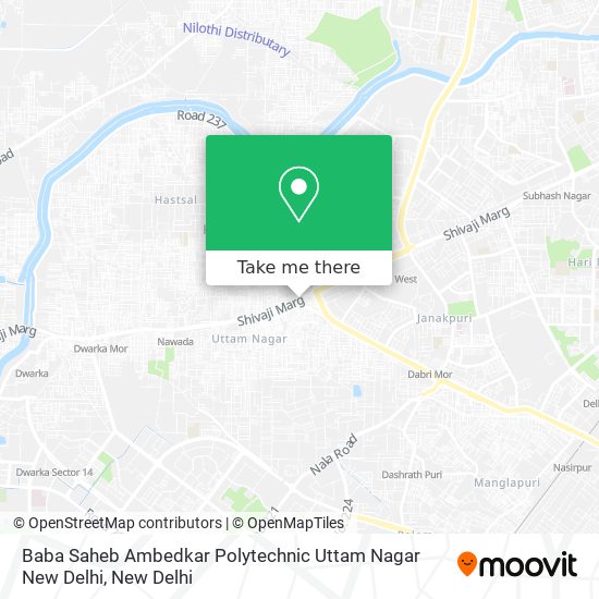 Baba Saheb Ambedkar Polytechnic Uttam Nagar New Delhi map