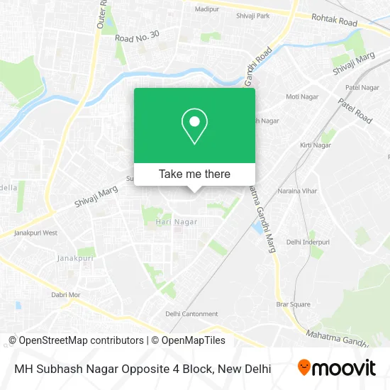 MH Subhash Nagar Opposite 4 Block map