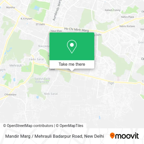 Mandir Marg / Mehrauli Badarpur Road map