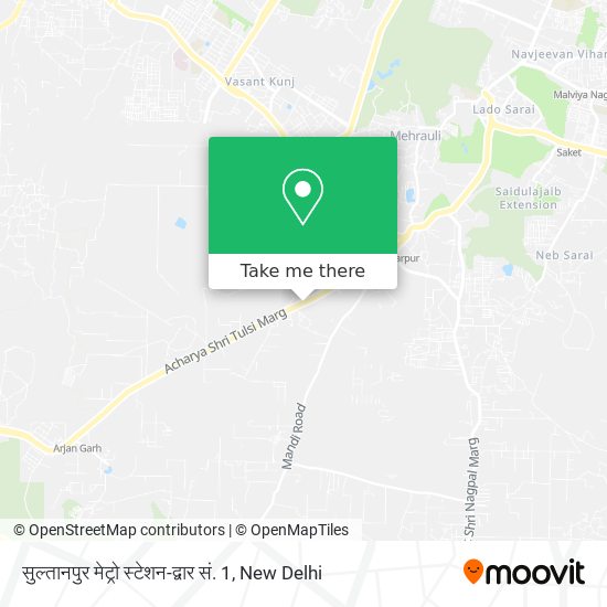 सुल्तानपुर मेट्रो स्टेशन-द्वार सं. 1 map