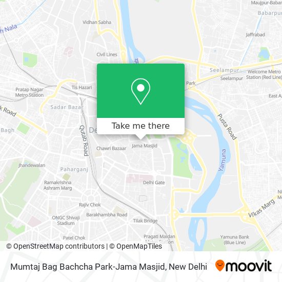 Mumtaj Bag Bachcha Park-Jama Masjid map