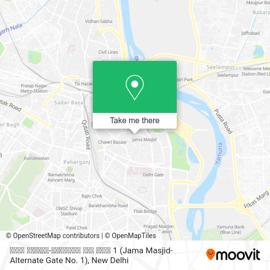 जामा मस्जिद-एल्टरनेट गेट नंबर 1 (Jama Masjid-Alternate Gate No. 1) map