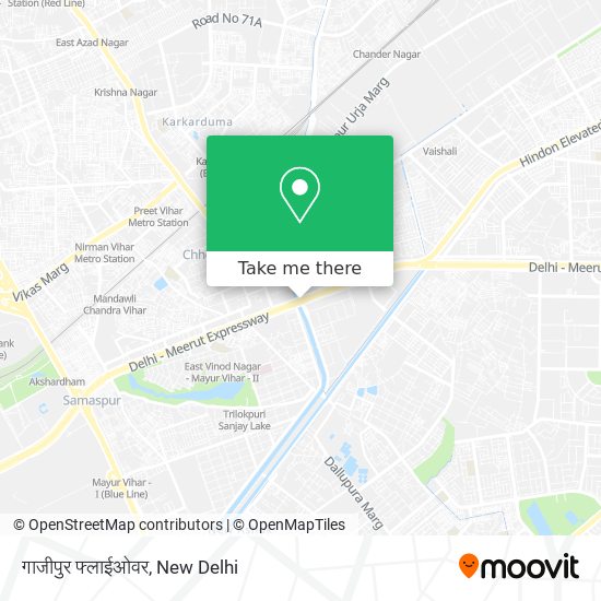 गाजीपुर फ्लाईओवर map