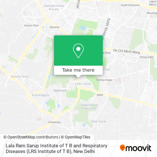 Lala Ram Sarup Institute of T B and Respiratory Diseases (LRS Institute of T B) map