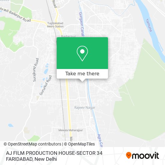 AJ FILM PRODUCTION HOUSE-SECTOR 34 FARIDABAD map