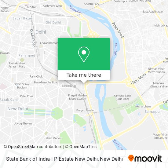 State Bank of India-I P Estate New Delhi map