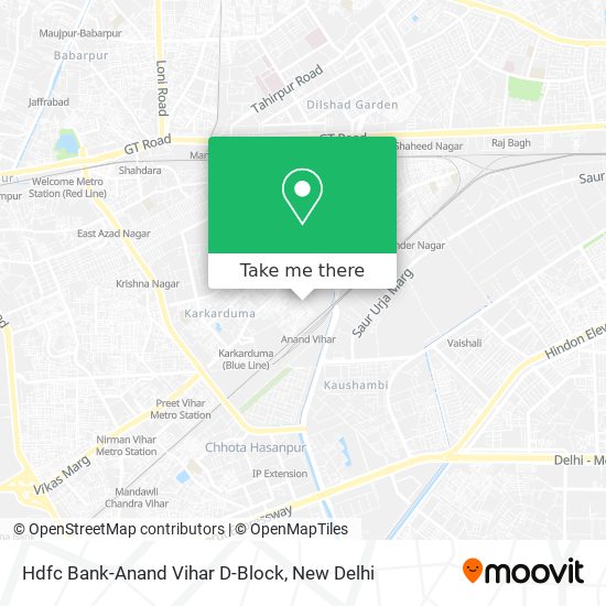 Hdfc Bank-Anand Vihar D-Block map
