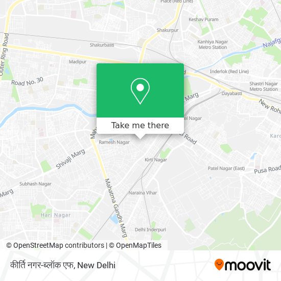 कीर्ति नगर-ब्लॉक एफ map