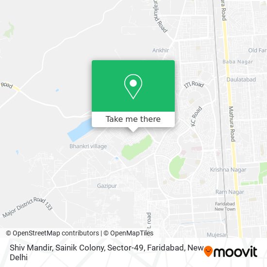 Shiv Mandir, Sainik Colony, Sector-49, Faridabad map