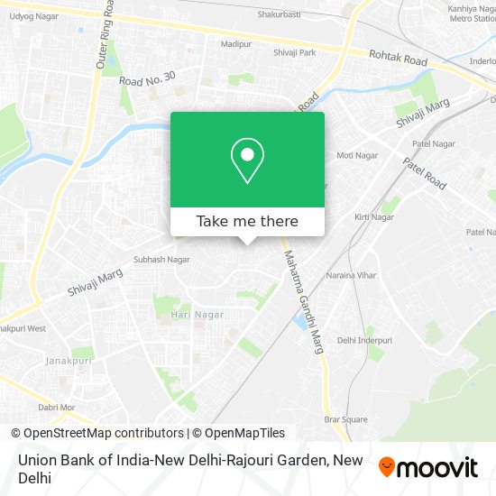 Union Bank of India-New Delhi-Rajouri Garden map