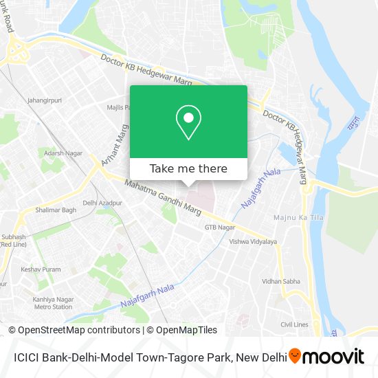 ICICI Bank-Delhi-Model Town-Tagore Park map