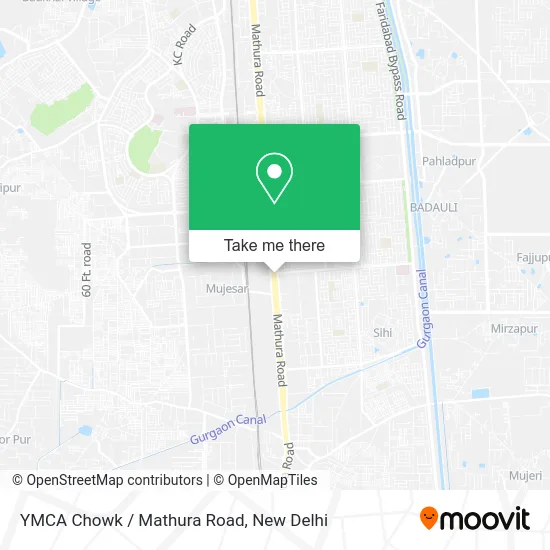 YMCA Chowk / Mathura Road map
