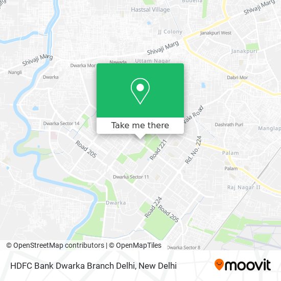 HDFC Bank Dwarka Branch Delhi map