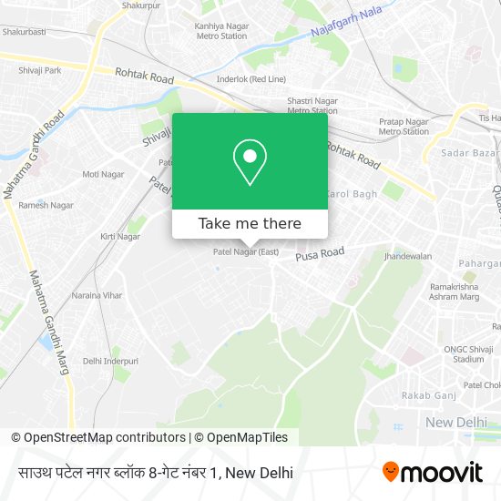 साउथ पटेल नगर ब्लॉक 8-गेट नंबर 1 map