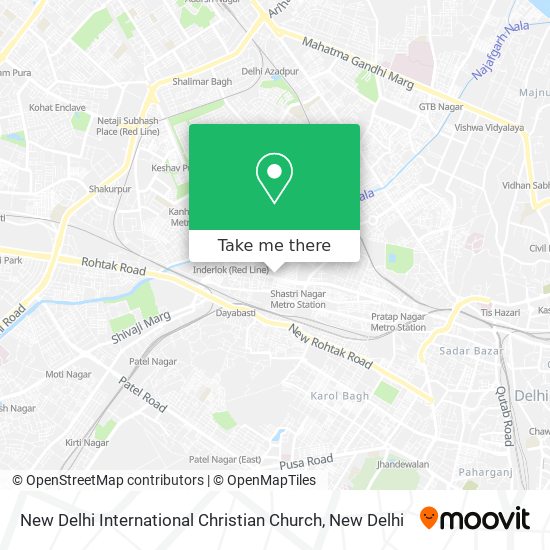 New Delhi International Christian Church map