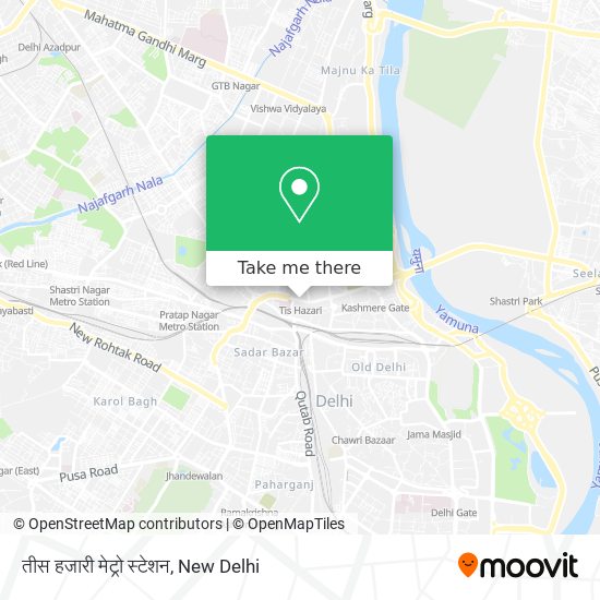 तीस हजारी मेट्रो स्टेशन map