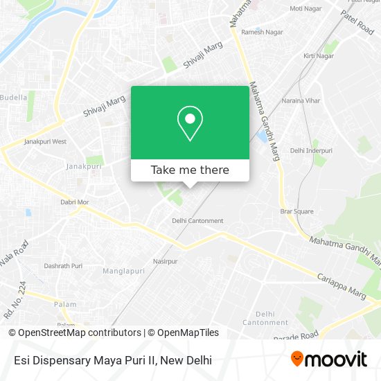 Esi Dispensary Maya Puri II map