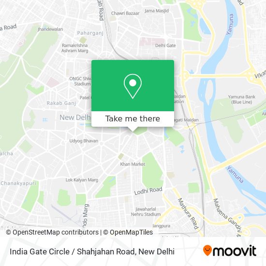 India Gate Circle / Shahjahan Road map