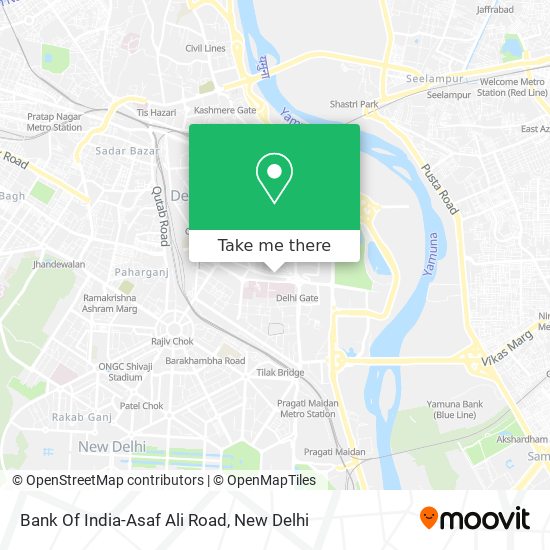 Bank Of India-Asaf Ali Road map