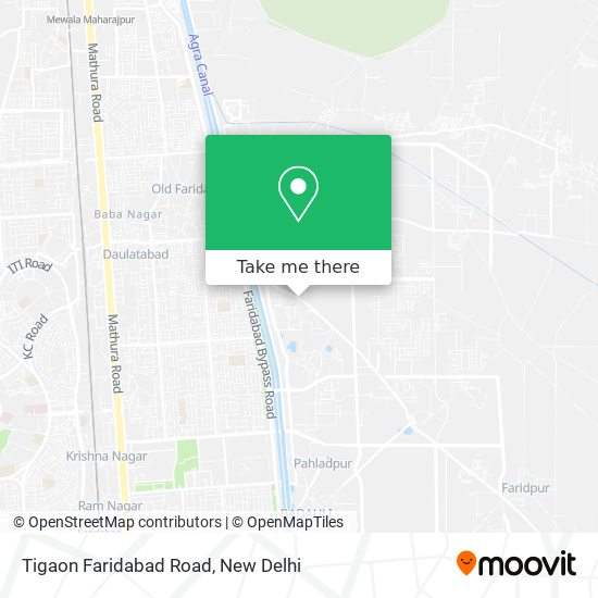 Tigaon Faridabad Road map