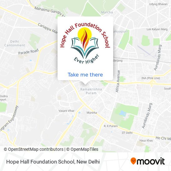 Hope Hall Foundation School map