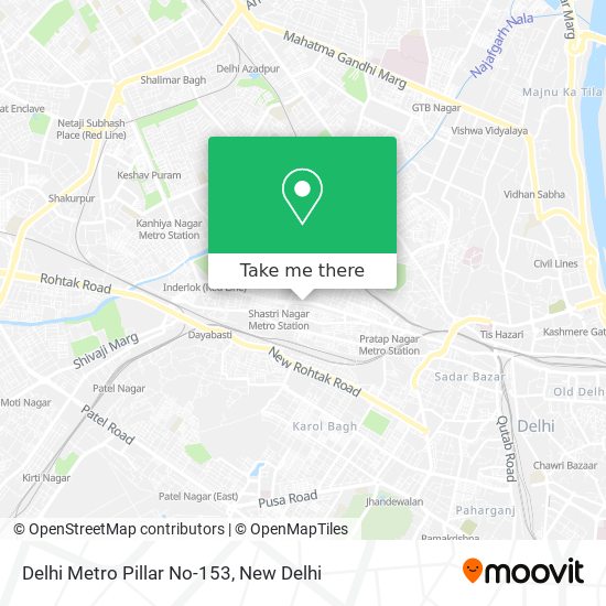 Delhi Metro Pillar No-153 map
