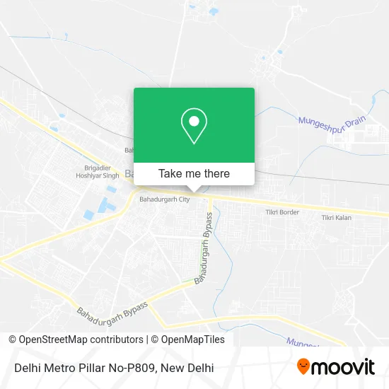 Delhi Metro Pillar No-P809 map