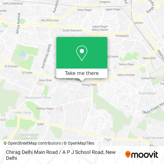 Chirag Delhi Main Road / A P J School Road map