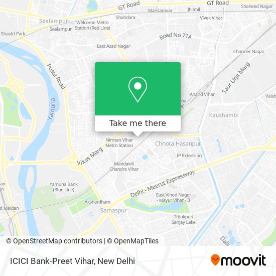 ICICI Bank-Preet Vihar map