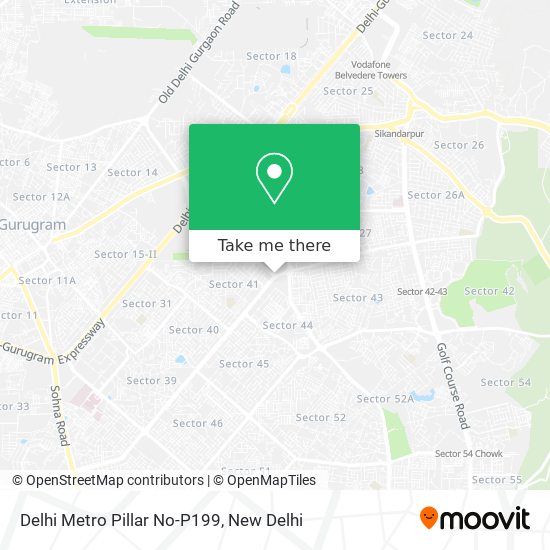 Delhi Metro Pillar No-P199 map