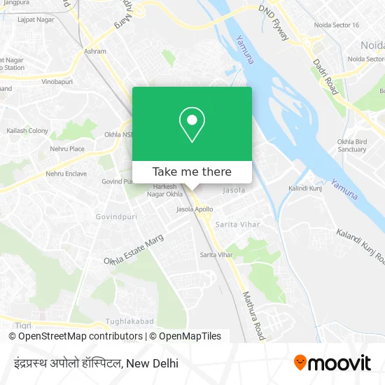 इंद्रप्रस्थ अपोलो हॉस्पिटल map