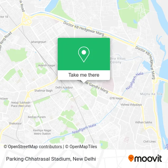 Parking-Chhatrasal Stadium map
