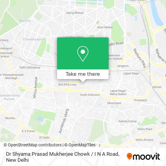 Dr Shyama Prasad Mukherjee Chowk / I N A Road map
