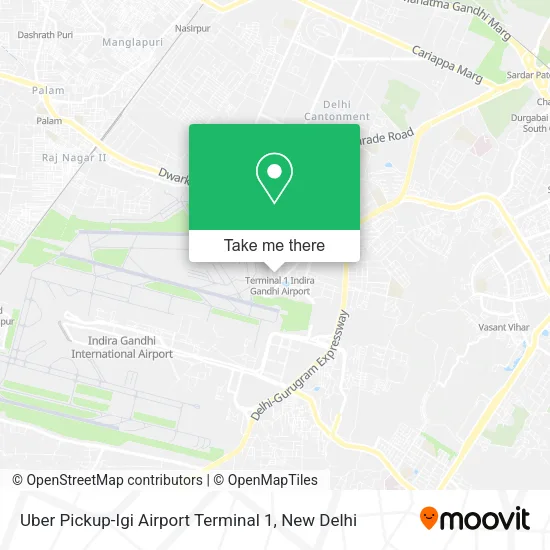 Uber Pickup-Igi Airport Terminal 1 map