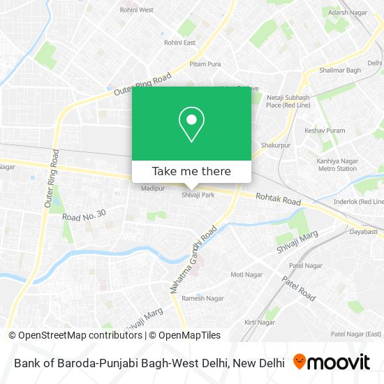Bank of Baroda-Punjabi Bagh-West Delhi map