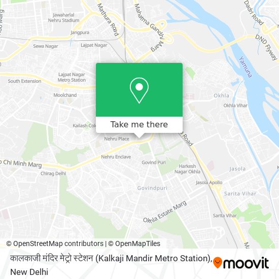 कालकाजी मंदिर मेट्रो स्टेशन (Kalkaji Mandir Metro Station) map