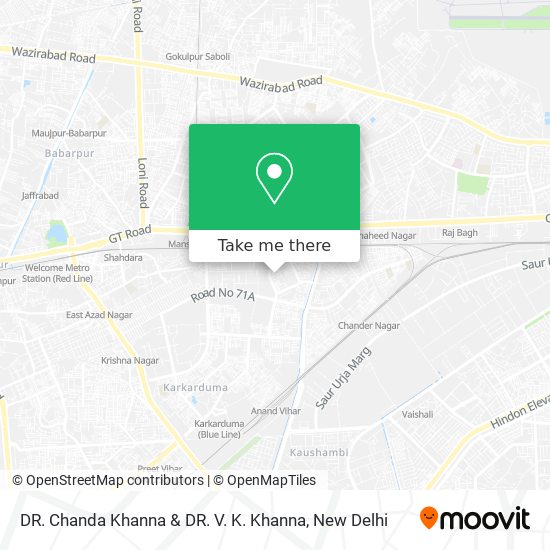 DR. Chanda Khanna & DR. V. K. Khanna map