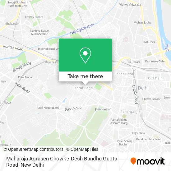 Maharaja Agrasen Chowk / Desh Bandhu Gupta Road map