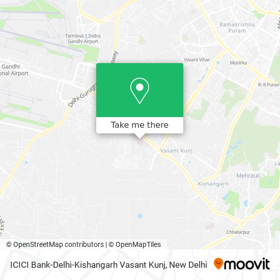 ICICI Bank-Delhi-Kishangarh Vasant Kunj map
