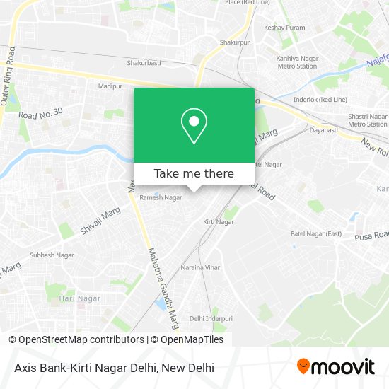 Axis Bank-Kirti Nagar Delhi map